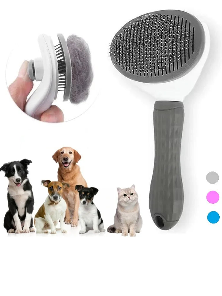 Self-Cleaning Pet Hair Removal Brush