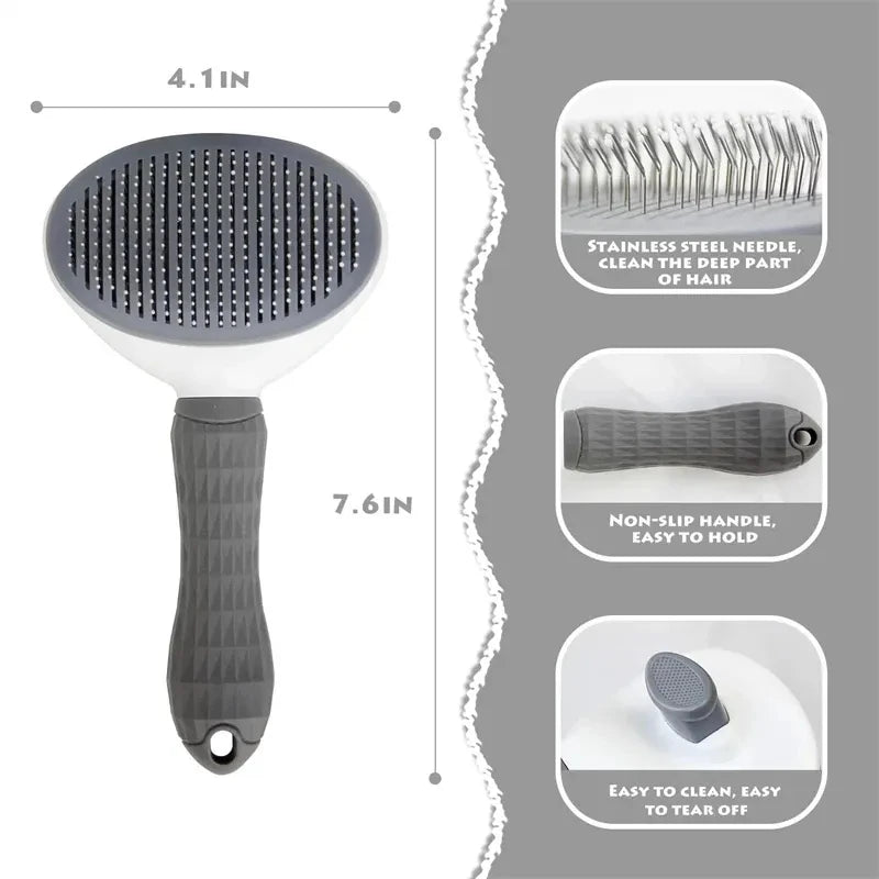 Self-Cleaning Pet Hair Removal Brush