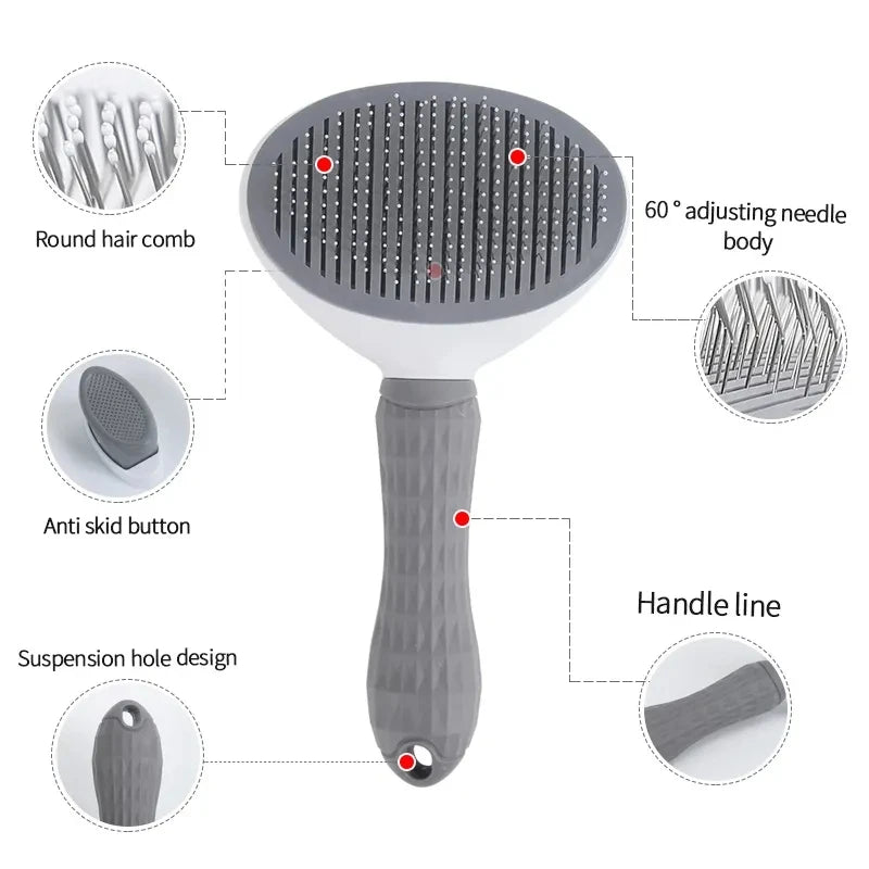 Self-Cleaning Pet Hair Removal Brush