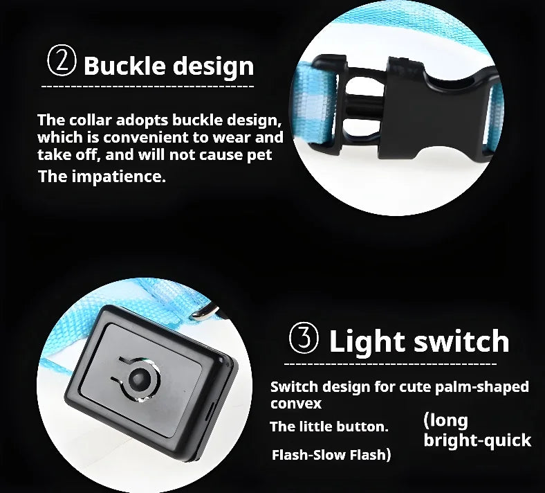 LED Glow-in-the-Dark Dog Collar