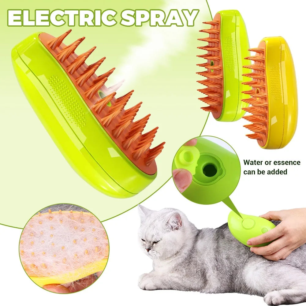 3-in-1 Electric Steam Pet Brush